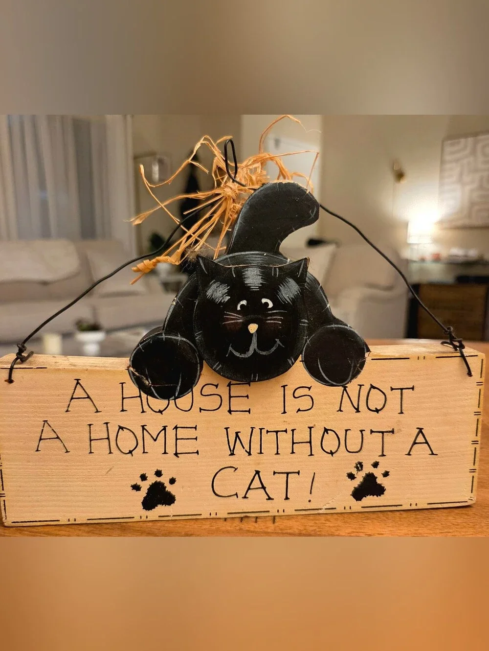 Black Cat Wood Wall Sign – Rustic/ Farmhouse/ Cottagecore Decor Cat Lovers